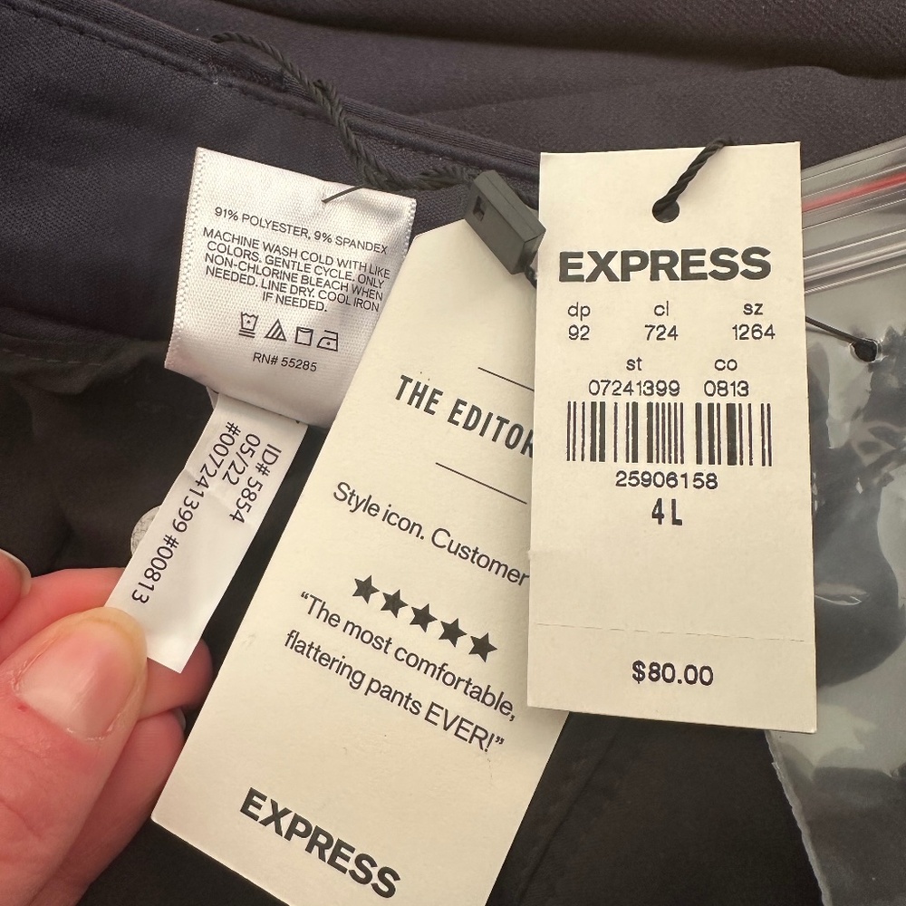 NWT Express Editor Low Rise Navy Bootcut Pants - Size 4L - Picture 2 of 13